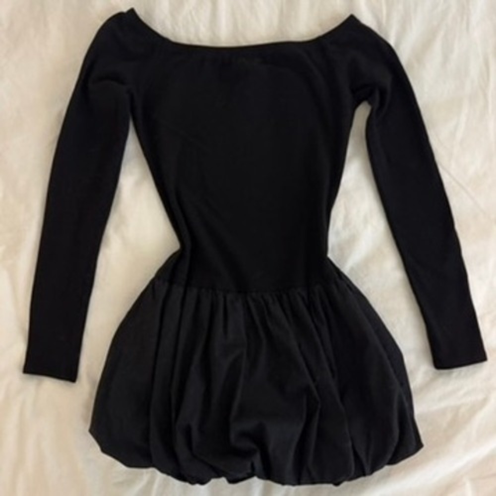 JNK Mini Black Off The Shoulder Bubble Hem Dress
